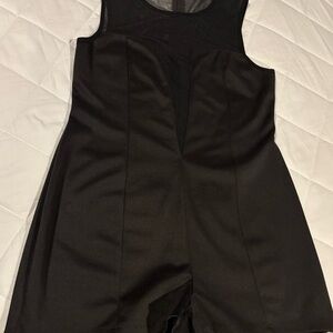 Black Sleeveless Romper, back zipper